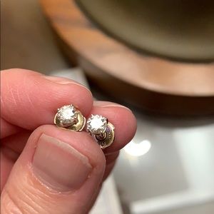 Diamond Earrings, 14k white gold